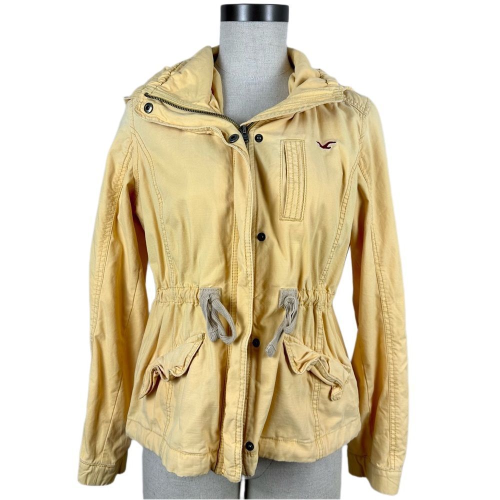 Vintage Y2K Hollister Yellow Utility Jacket Size Medium Cargo Retro 2000s 00s